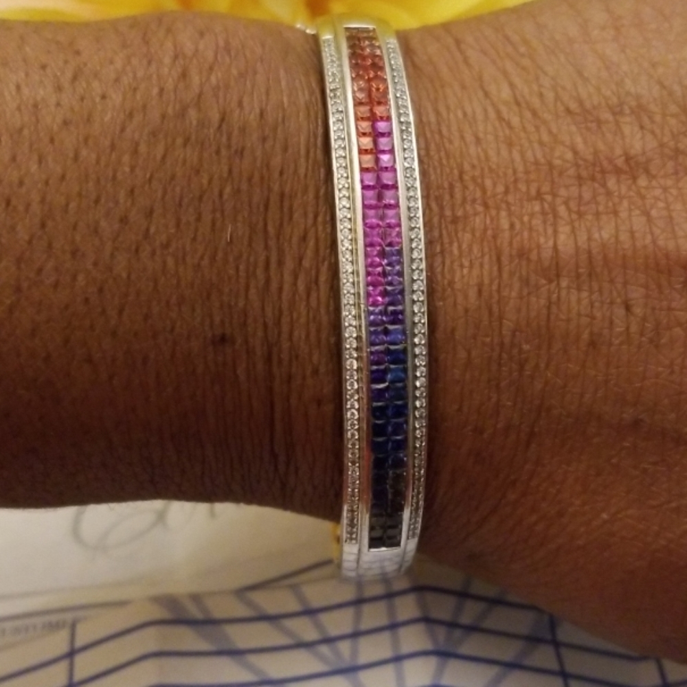 Multi Sapphire Bracelet Silver